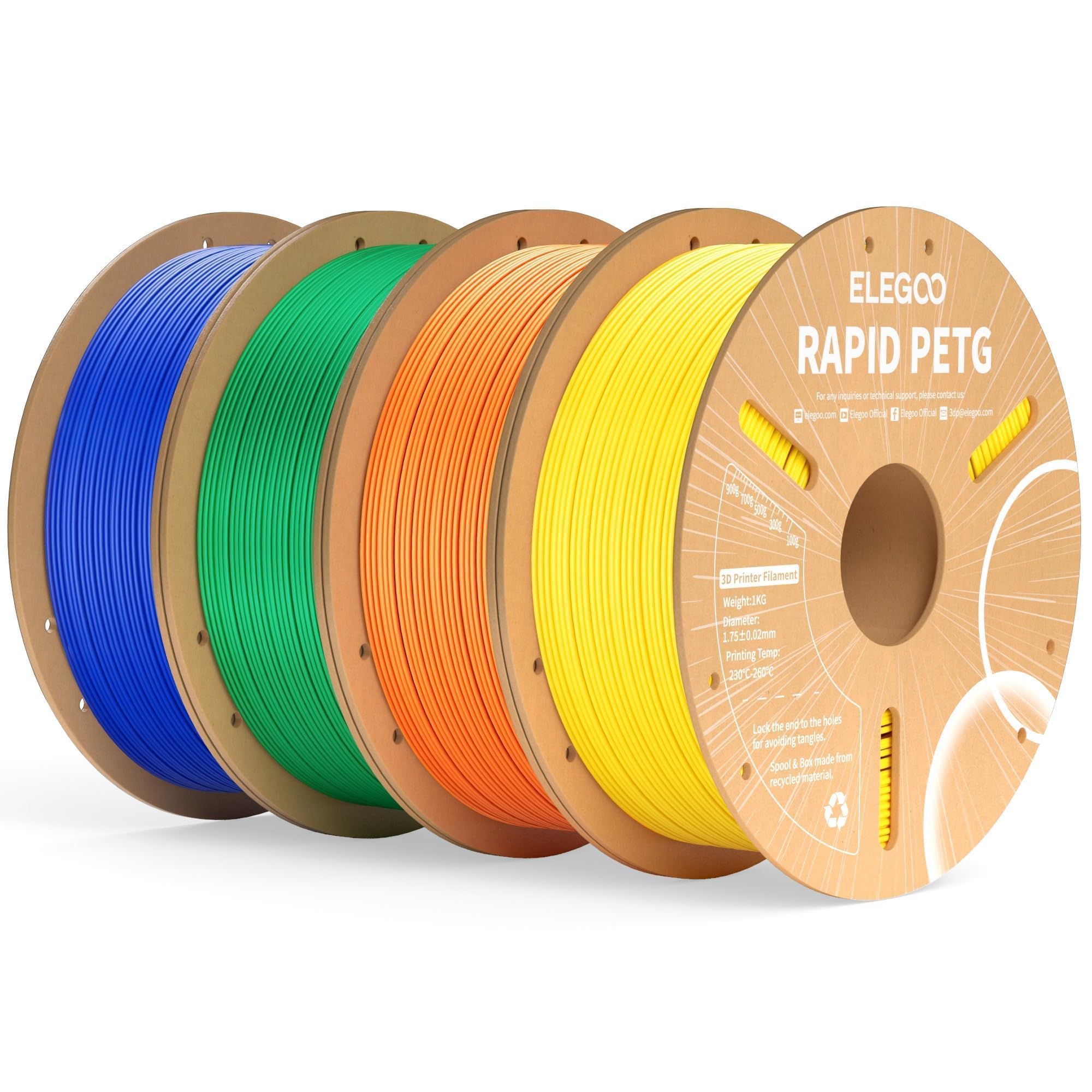 ELEGOO Rapid PETG Filament 1.75mm Bundle 4KG