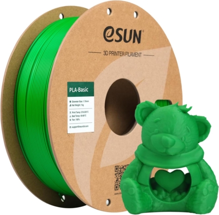 eSUN PLA Basic Filament 1.75mm, 1KG Spool (2.2 LBS) High Speed Printing 3D, Green