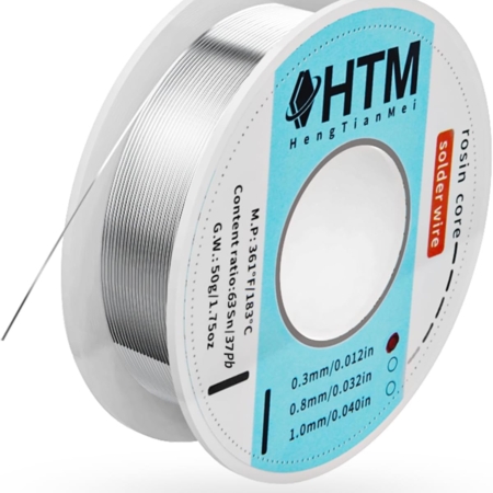 HengTianMei 63/37 Rosin Core Tin Lead Solder Wire For Electrical Soldering (0.3mm/50g)