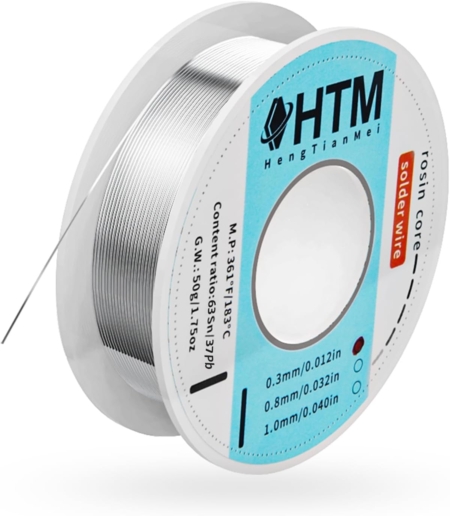 HengTianMei 63/37 Rosin Core Tin Lead Solder Wire For Electrical Soldering (0.3mm/50g)